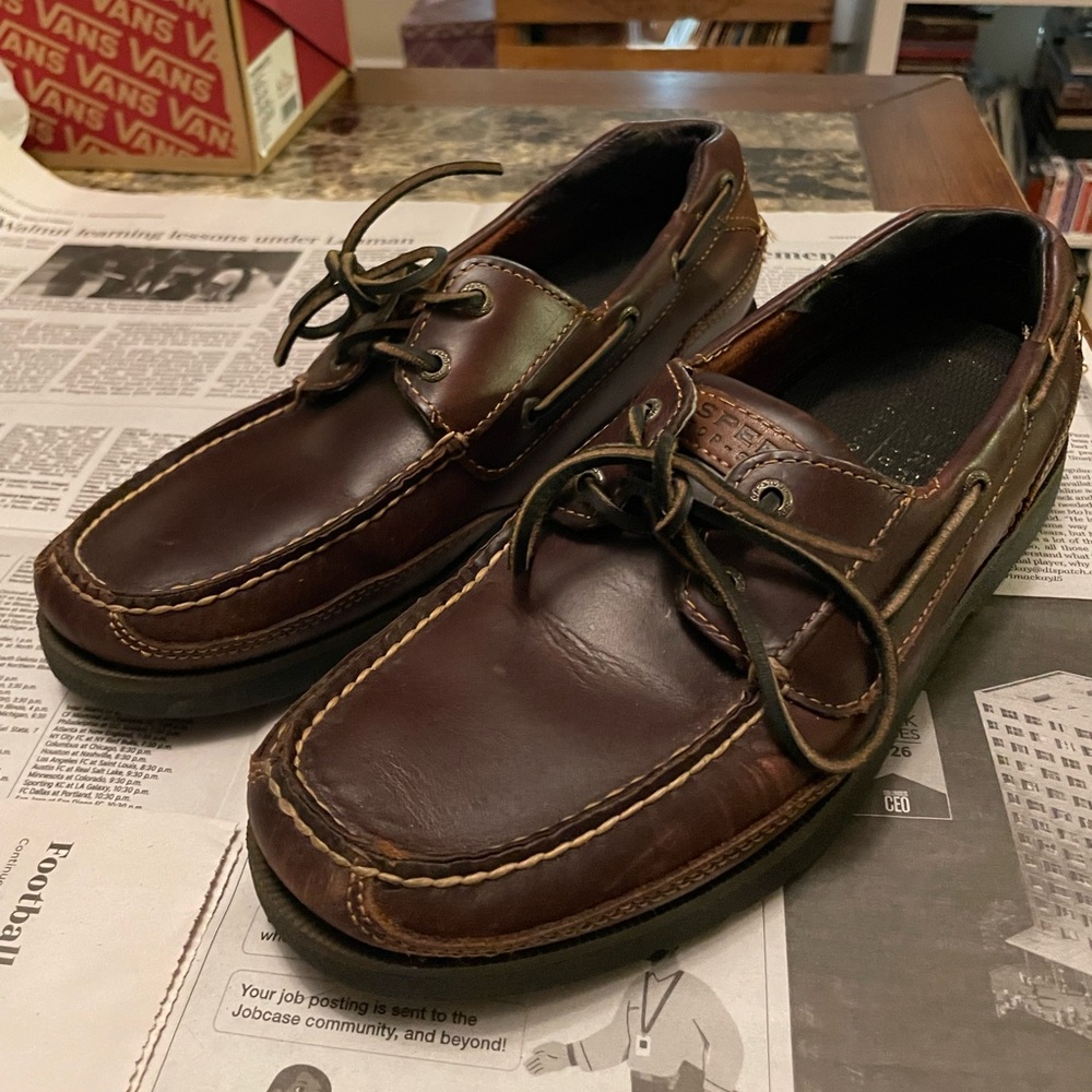 Sperry Dark Brown Leather Men's Boat Shoes